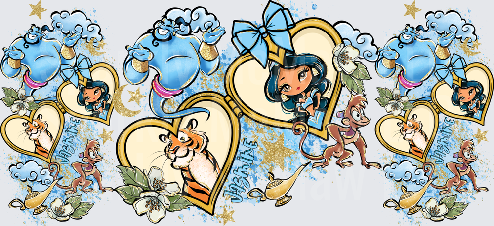 Princess Jasmine Aladdin Characters This is a UV DTF 16 OZ Wrap