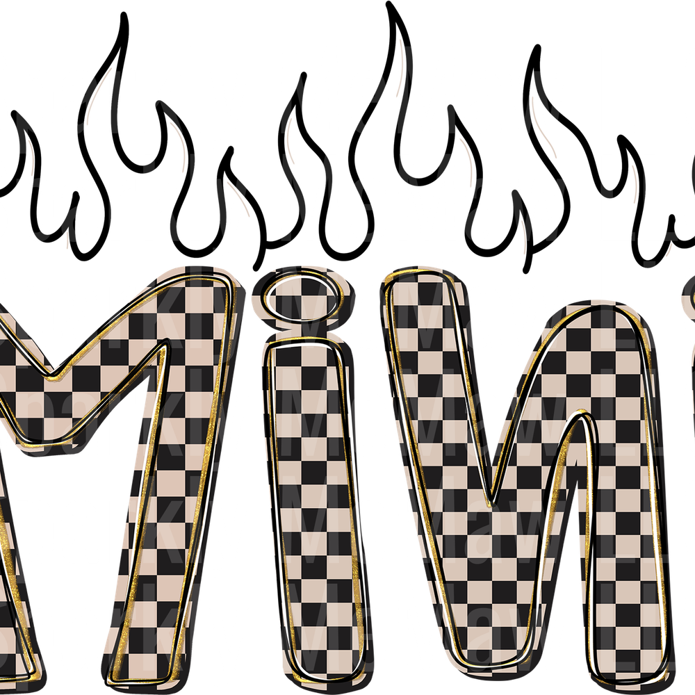 Mini Checkered Flame UV DTF Decal