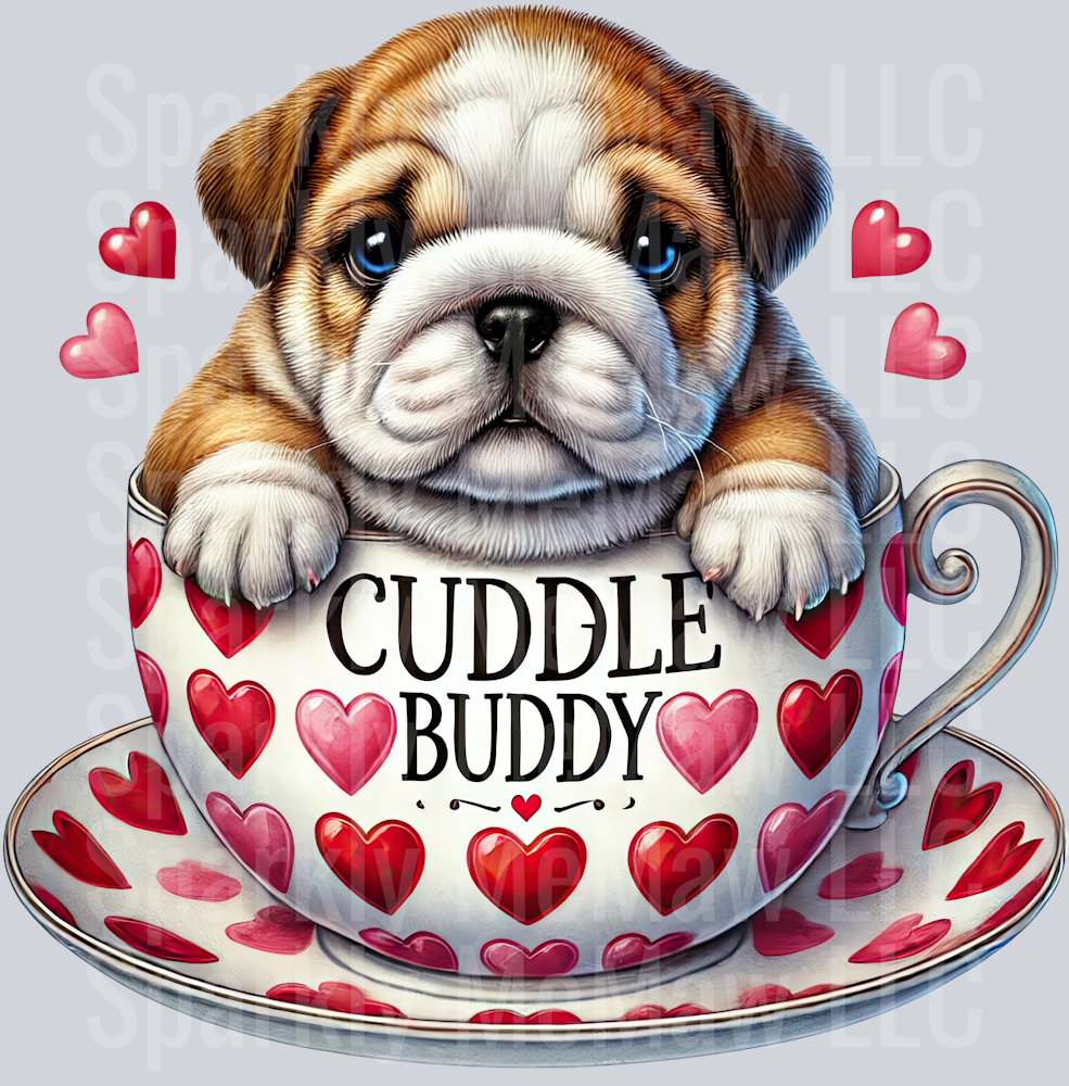 Valentines Cup Puppy 22 UV DTF Decal