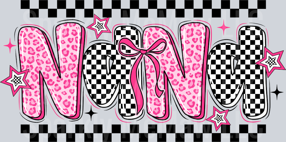 Nana Checkered UV DTF Decal