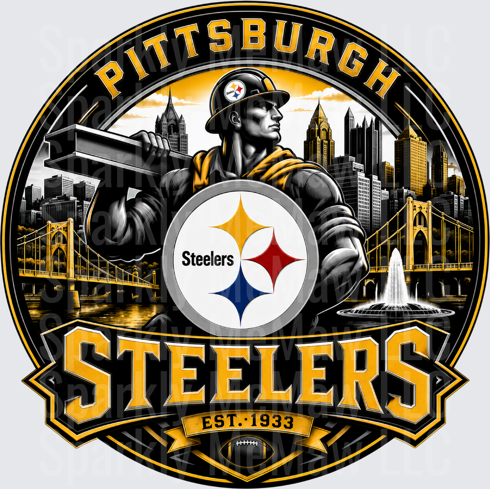 Pittsburgh Steelers Steel Worker Badge UV DTF Decal