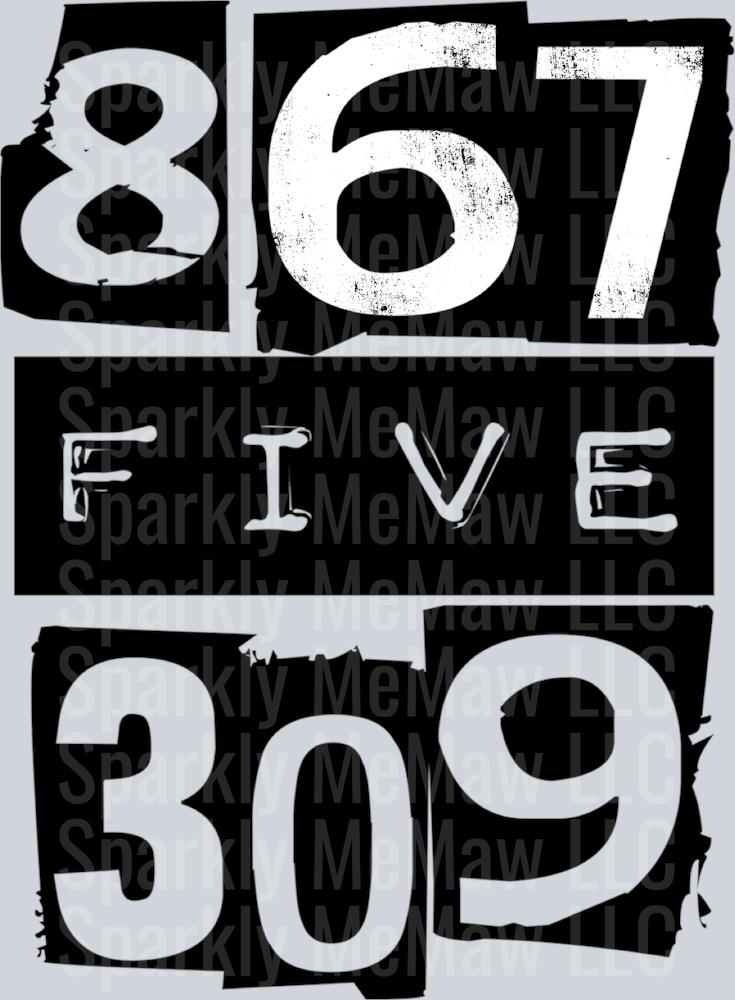 Vintage 67 black DTF Transfer (Fabrics)