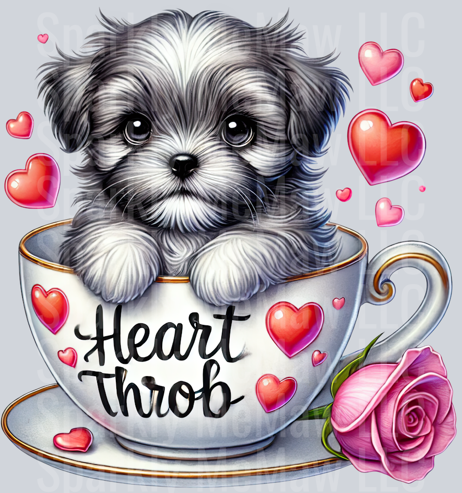 Valentines Cup Puppy 8 UV DTF Decal
