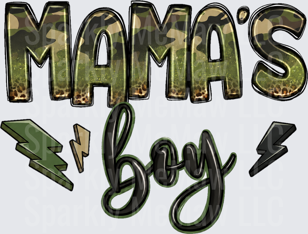 Mama's Boy Camo Lightning UV Decal Decal