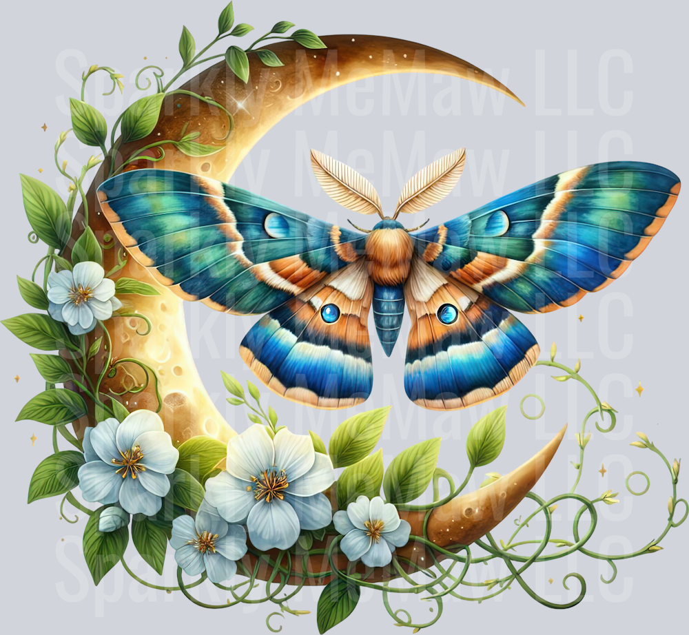 16 Nocturne Moth ClipArt Decal