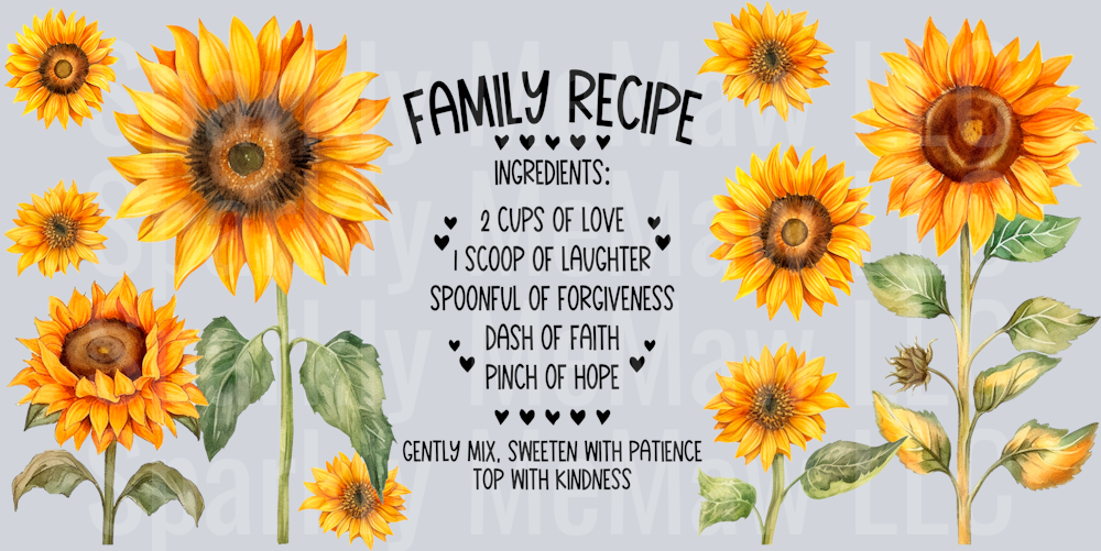 Family Recipe 16 oz UV DTF Wrap