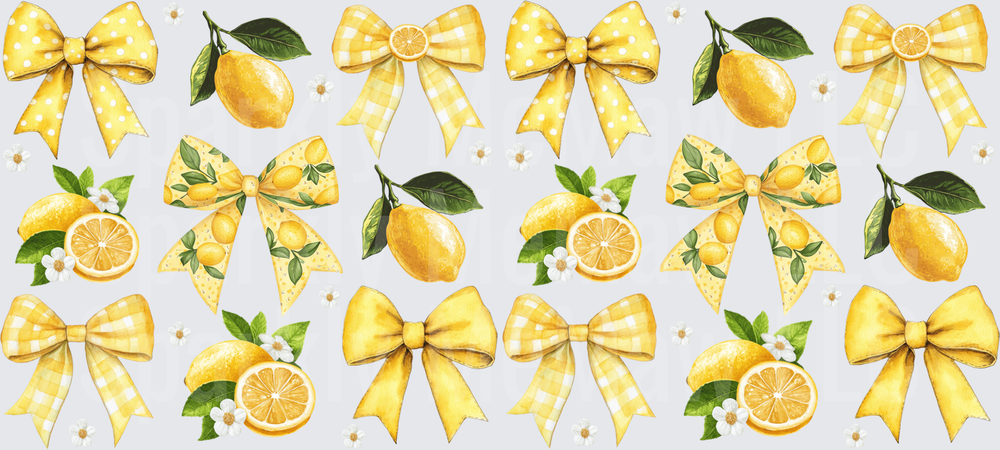 Yellow Lemons and Bows is a UV DTF 16 OZ Wrap