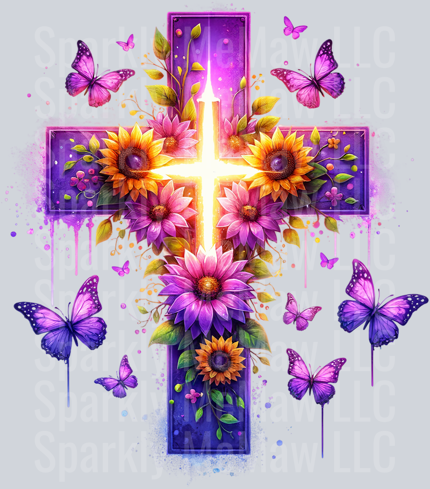purple cross 7 Clip Art UV DTF Decal