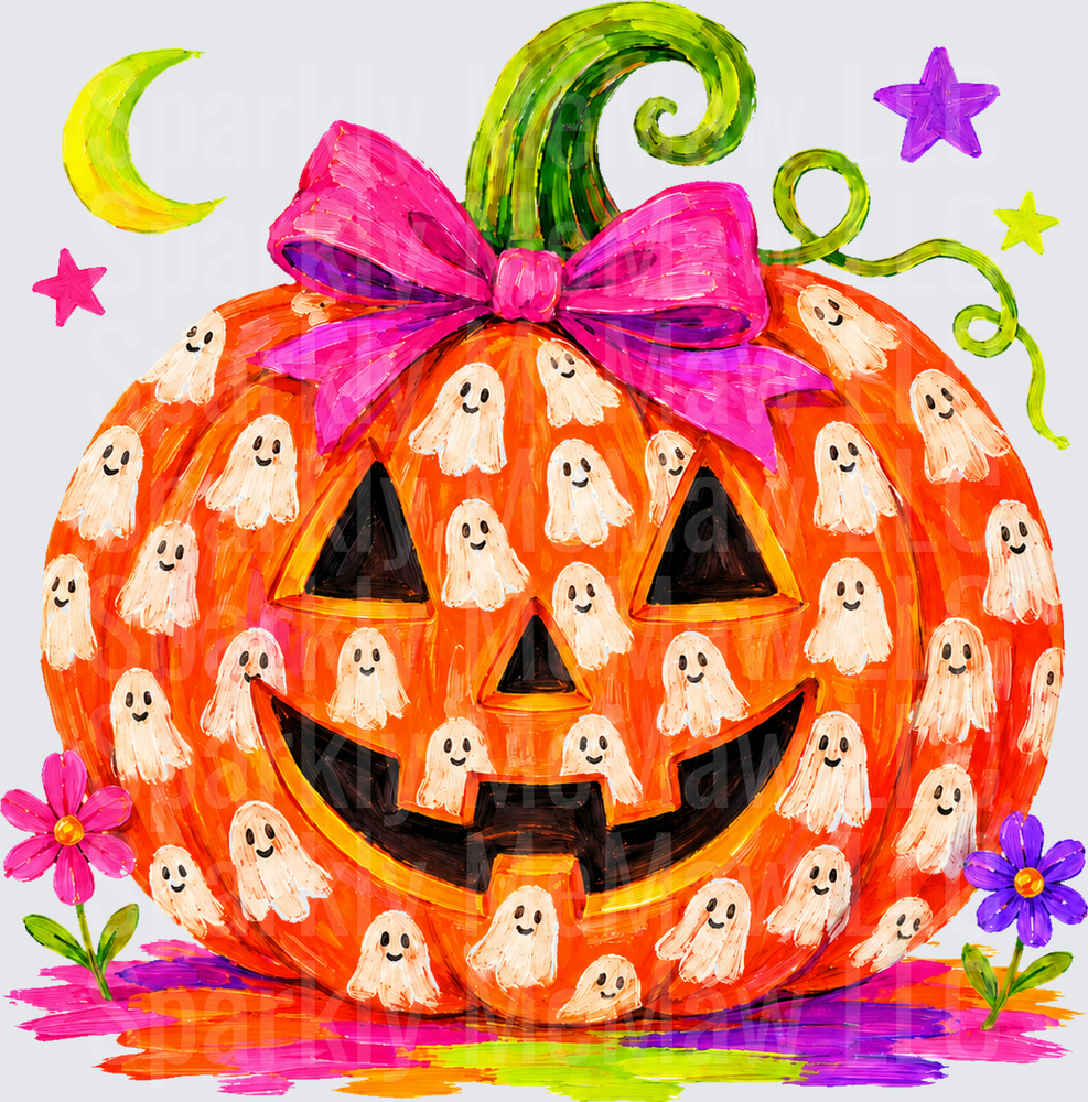 Ghost Pumpkin Jack-o-Lantern UV DTF Decal