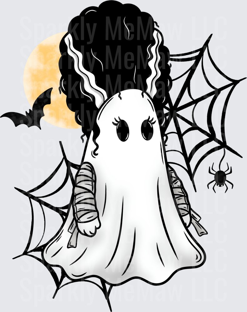 Bride of Frankenstein Ghost Halloween UV DTF Decal