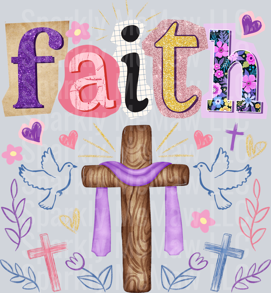 Retro Faith Doodles UV DTF Decal