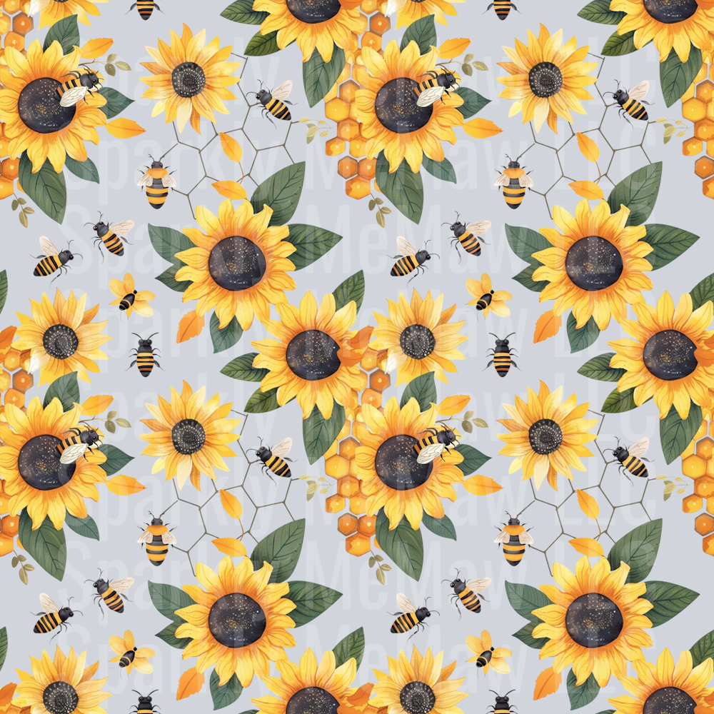 Sunflowers and Bees #3 UV DTF 10x10 Sheet