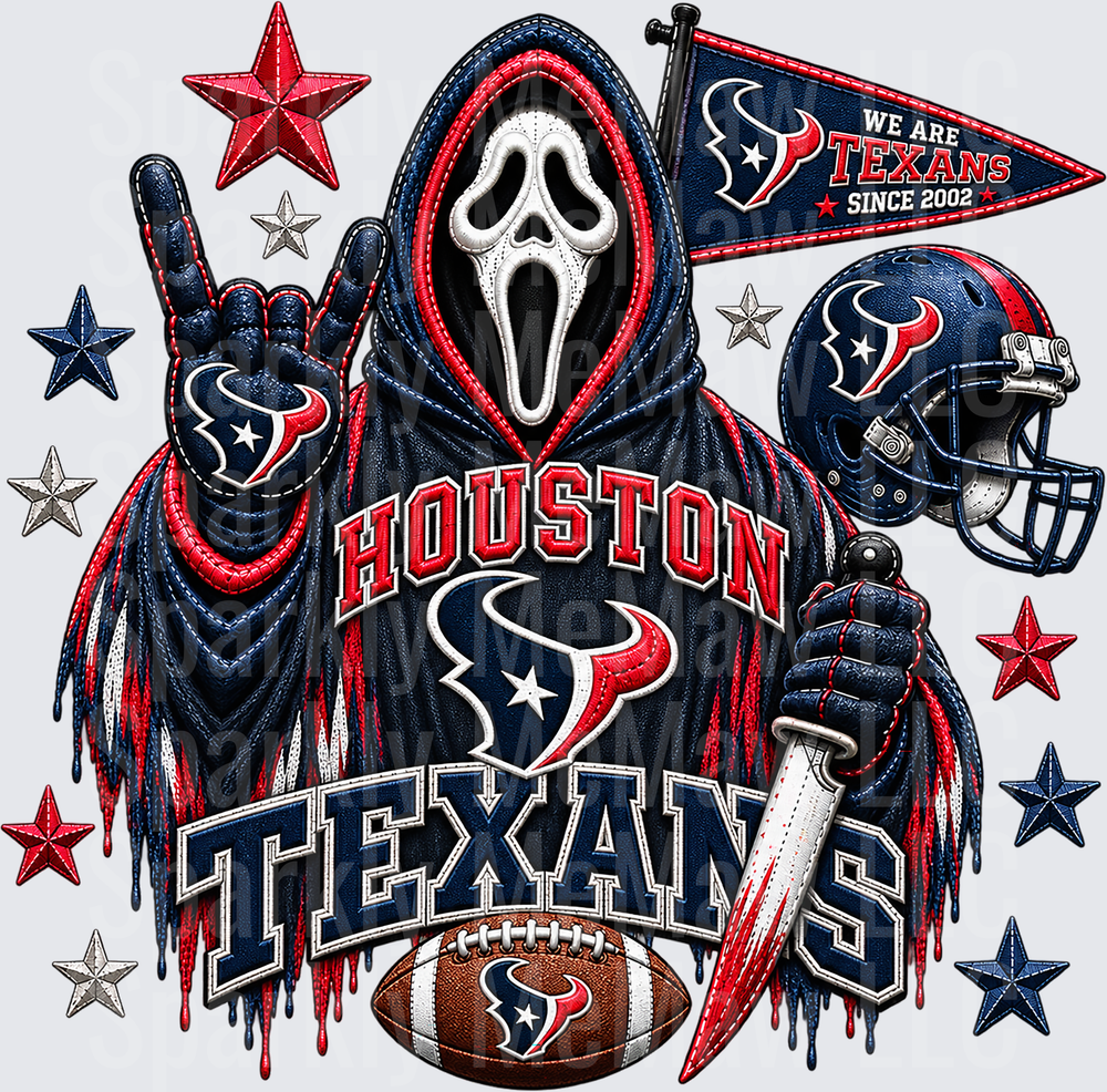 Houston Texans Ghostface Horror UV DTF Decal