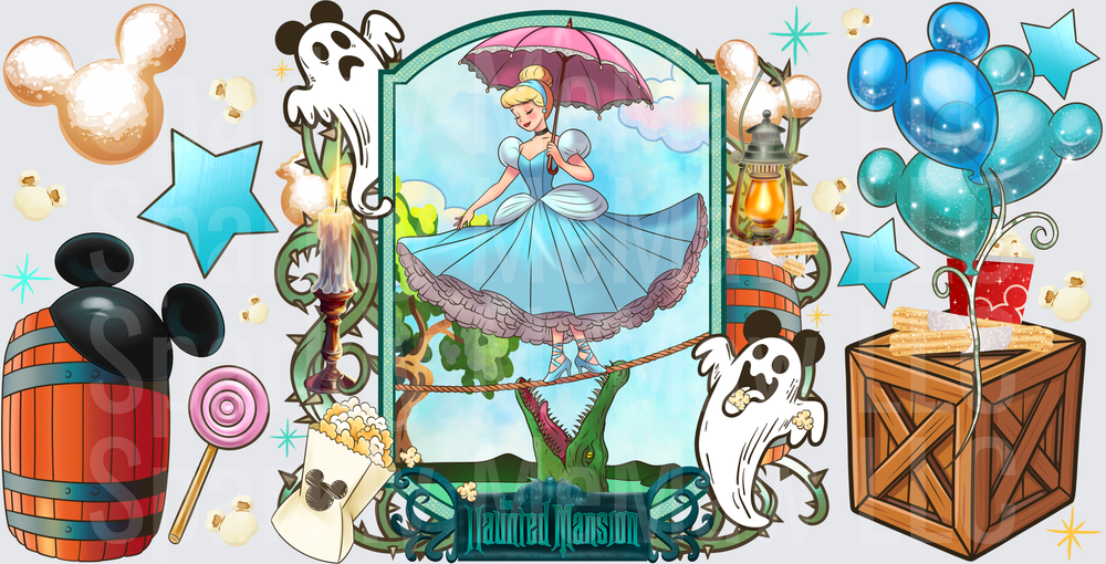 Cinderella Haunted Mansion Park Icons This is a UV DTF 16 OZ Wrap