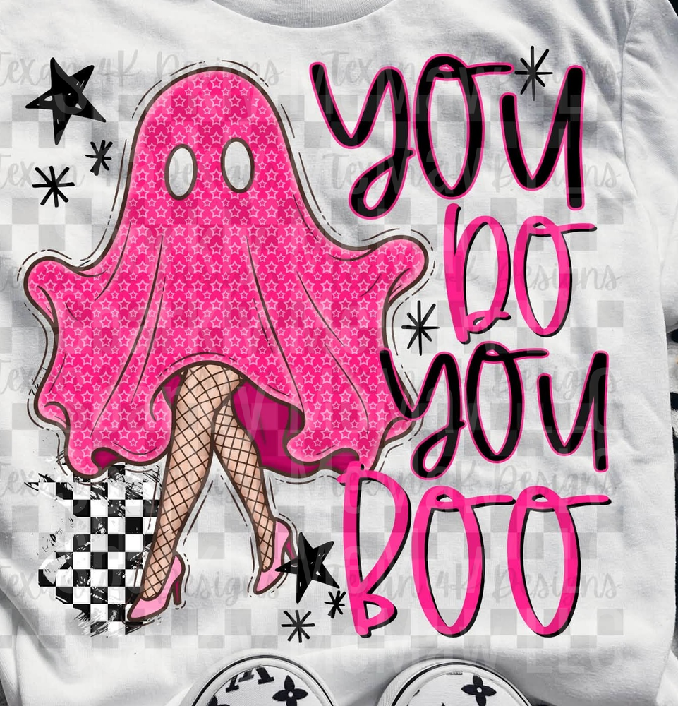 Sassy Pink Ghost You Do Boo UV DTF Decal