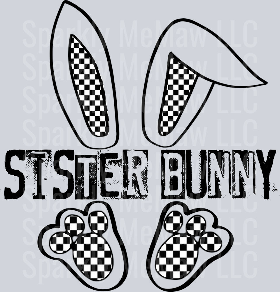 sister bunny DTF Transfer (Fabrics)