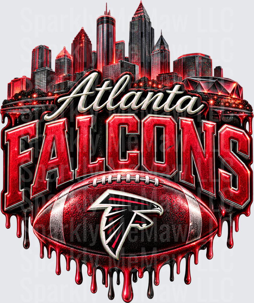 Atlanta Falcons Drip Skyline UV DTF Decal