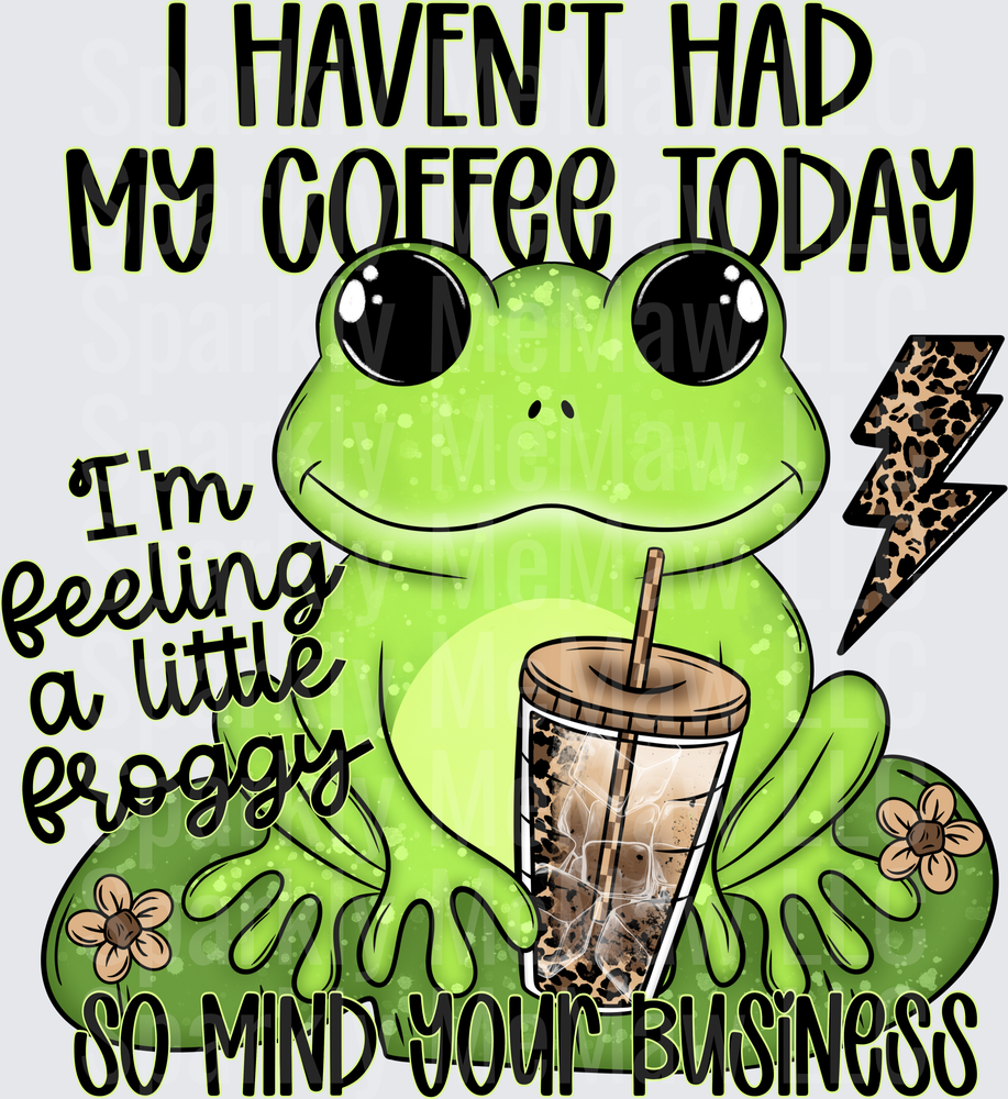 Froggy Coffee Mood UV DTF Decal