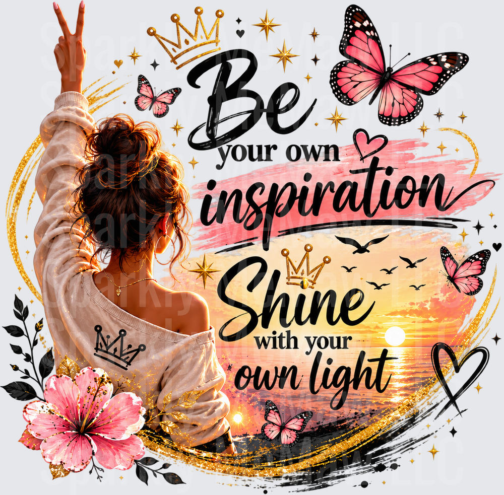 Be Your Own Inspiration Shine DTF Transfer for Fabrics