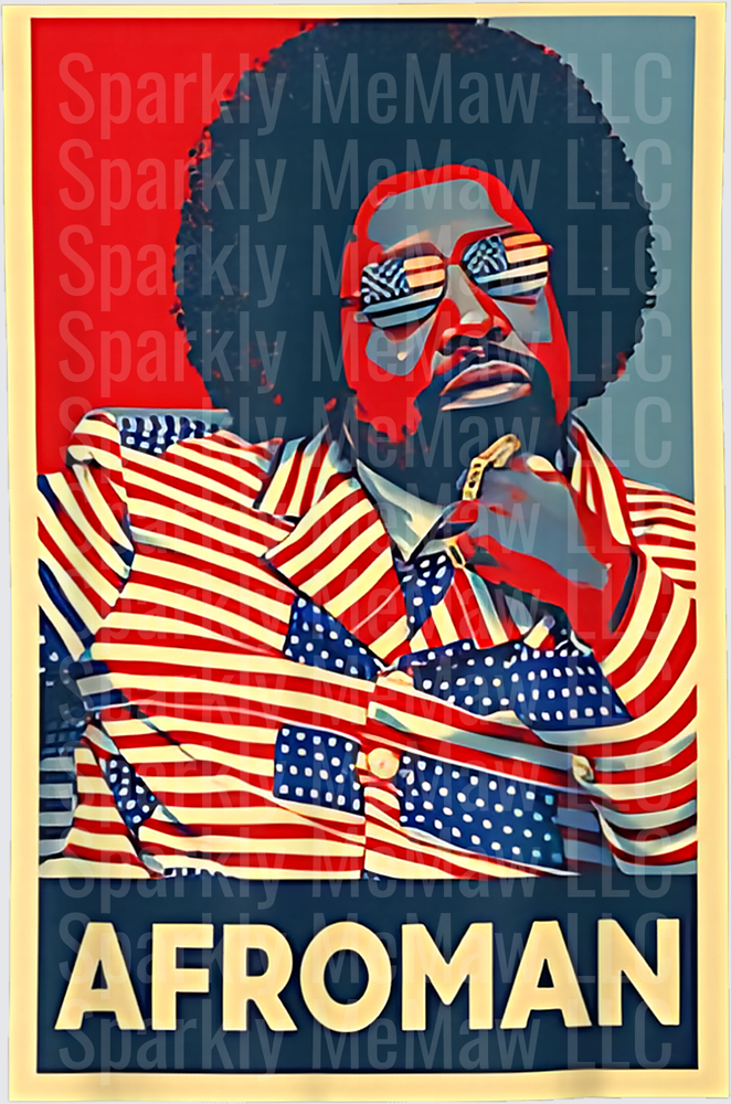 Afroman Patriotic Portrait with American Flag Sunglasses UV DTF Decal