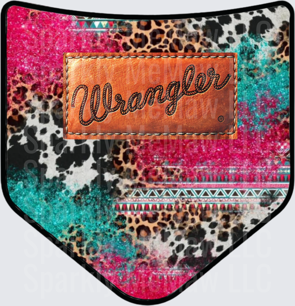 Wrangler Mixed Animal Print Pocket is a UV DTF Decal