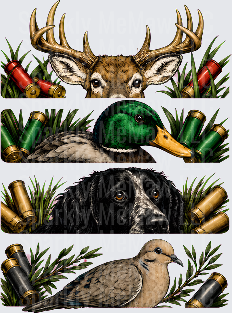 Hunting Wildlife Shotgun Shells Set DTF Transfer