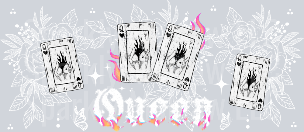 Queen of hearts UV DTF 16 Oz wrap