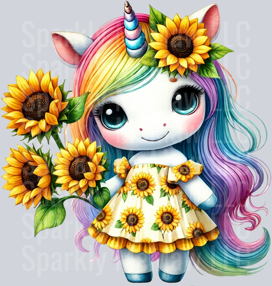kawaii unicorn 1 Clip Art UV DTF Decal