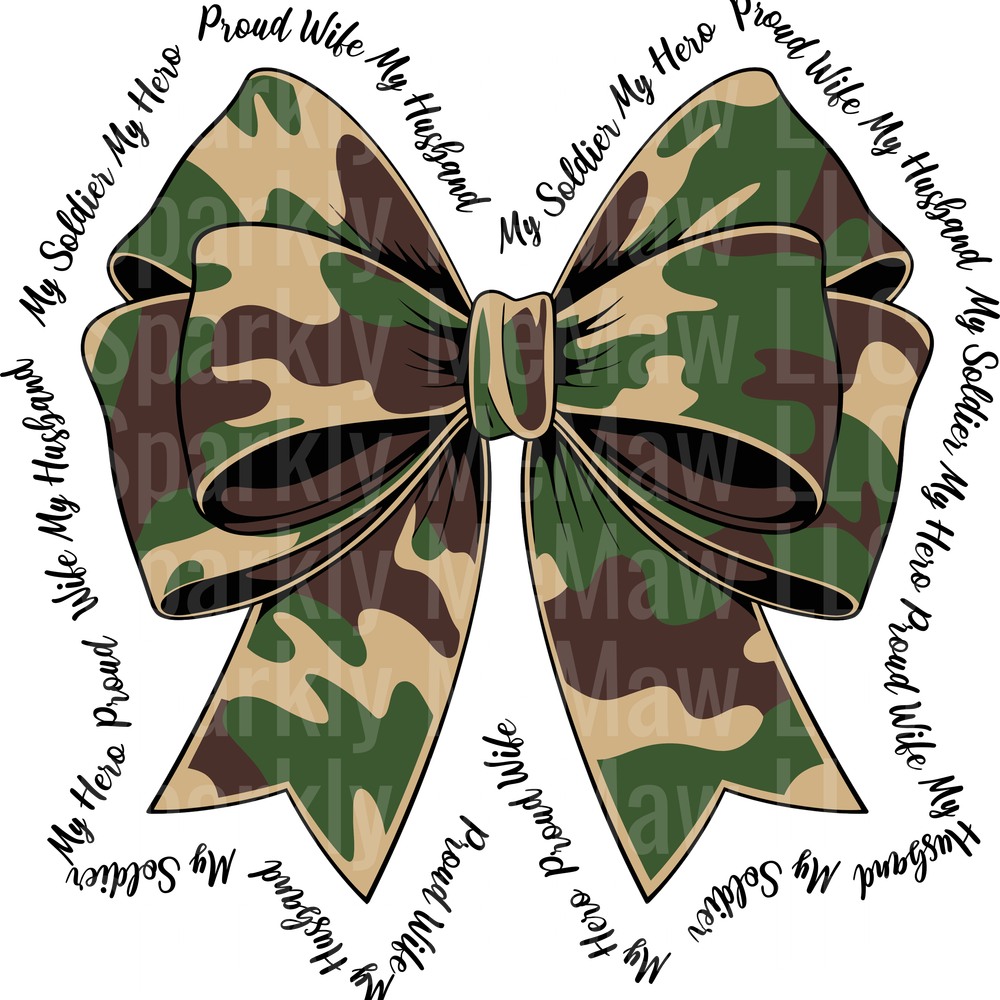 Military Wife Bow UV DTF Decal