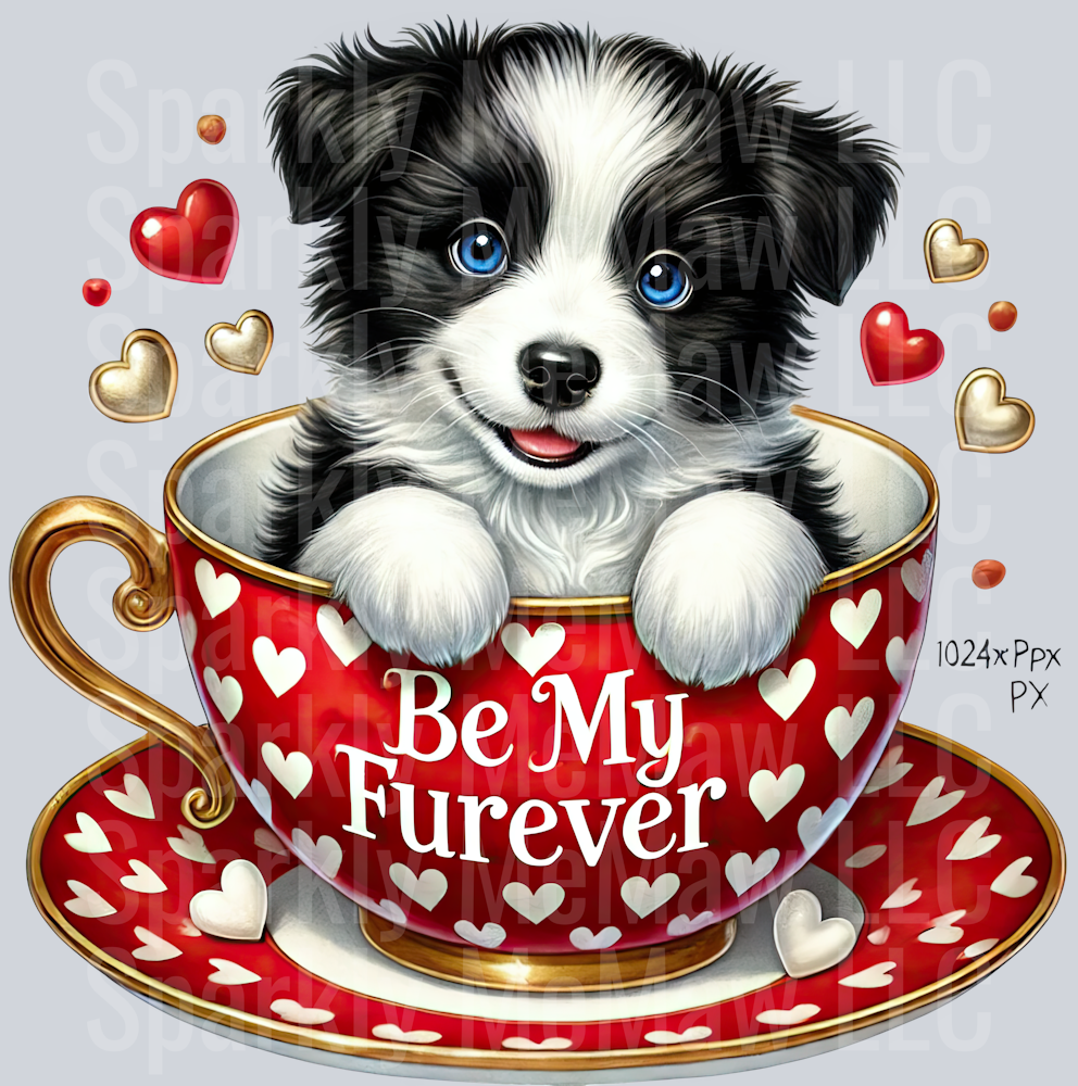 Valentines Cup Puppy 4 UV DTF Decal