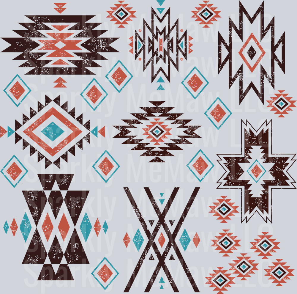 Aztec Western Distressed UV DTF Sheet