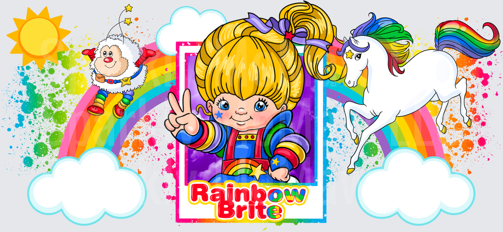 Rainbow Brite Colorful Scene UV DTF 16 OZ Wrap