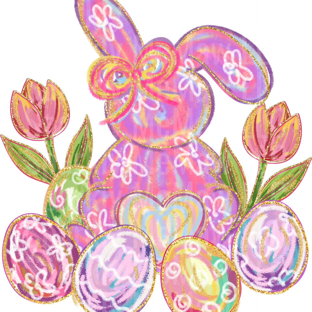 Doodle Easter Bunny UV DTF DECAL