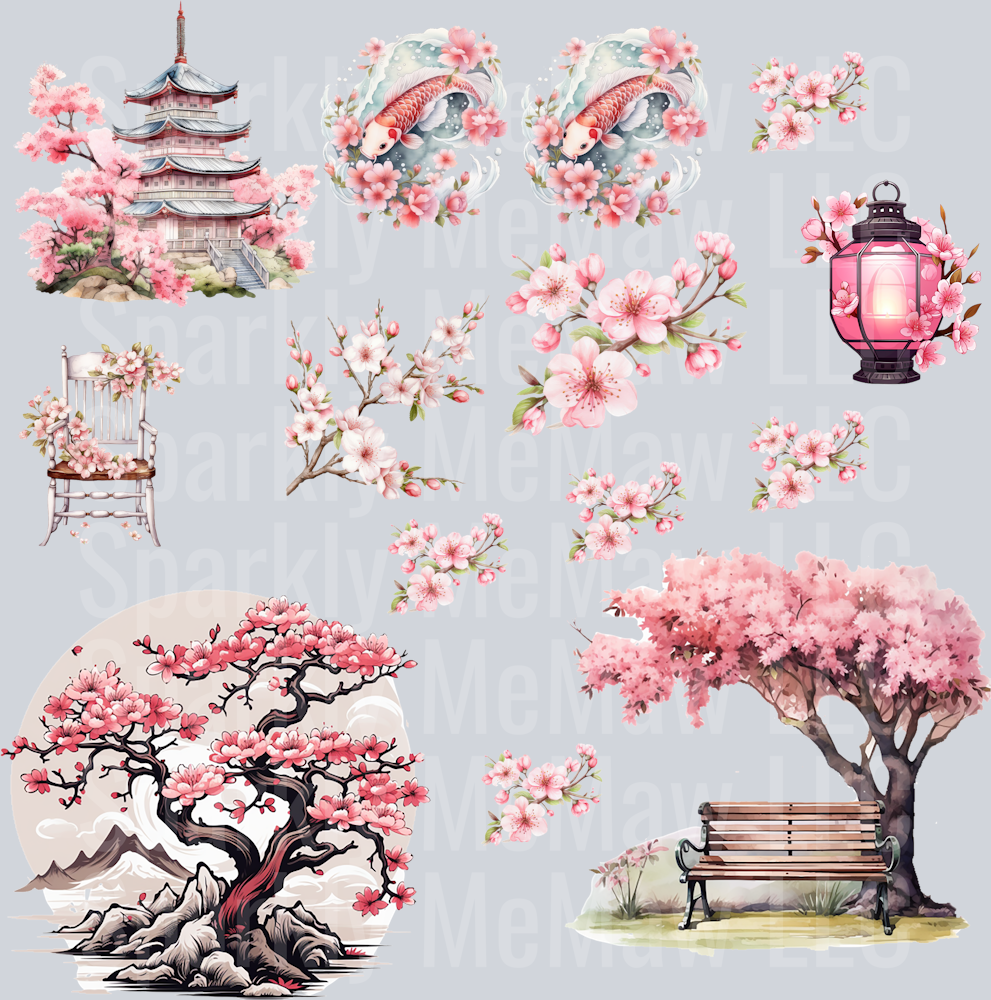 Cherry Blossoms 1 UV DTF