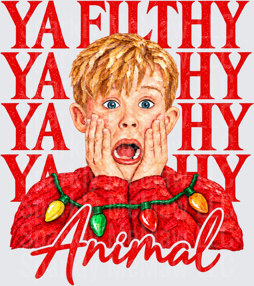 Kevin McCallister Ya Filthy Animal Christmas UV DTF Decal