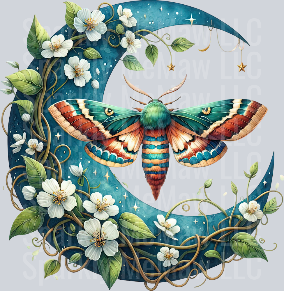 20 Nocturne Moth ClipArt Decal