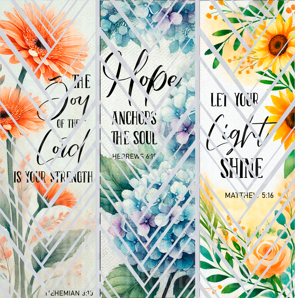 Bible Verse Floral 10x10 UV DTF Twisted up Sheet