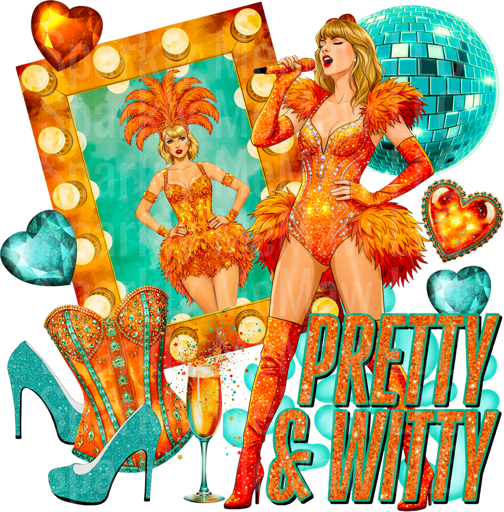 TS Pretty and Witty Showgirl Vegas Performance UV DTF Decal