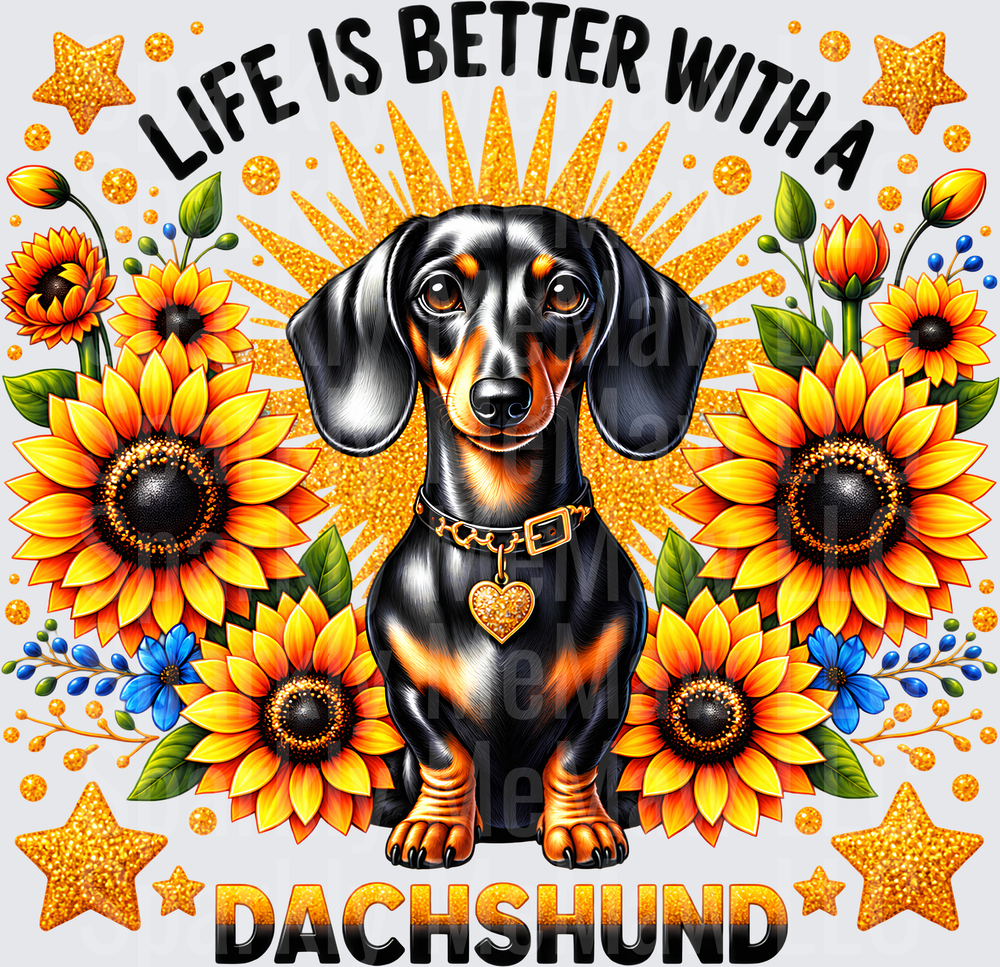 Life Is Better With A Dachshund UV Decal