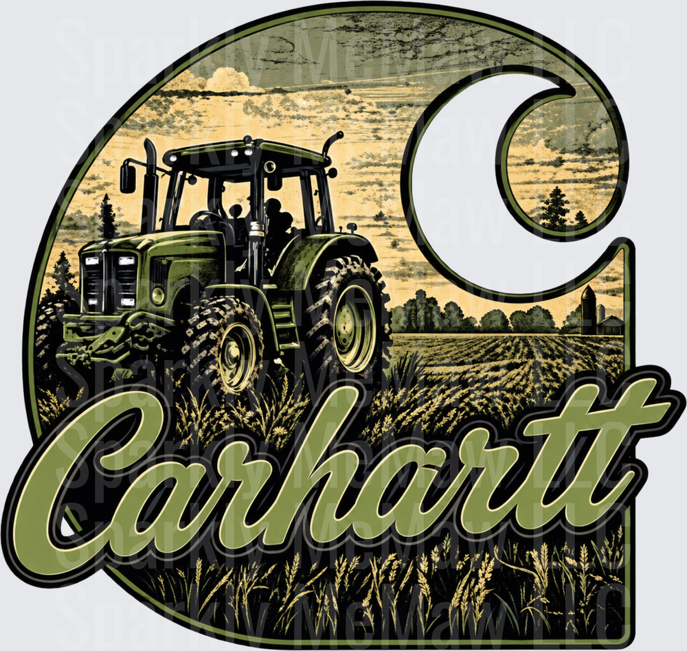 c Farm Tractor Scene UV DTF Decal