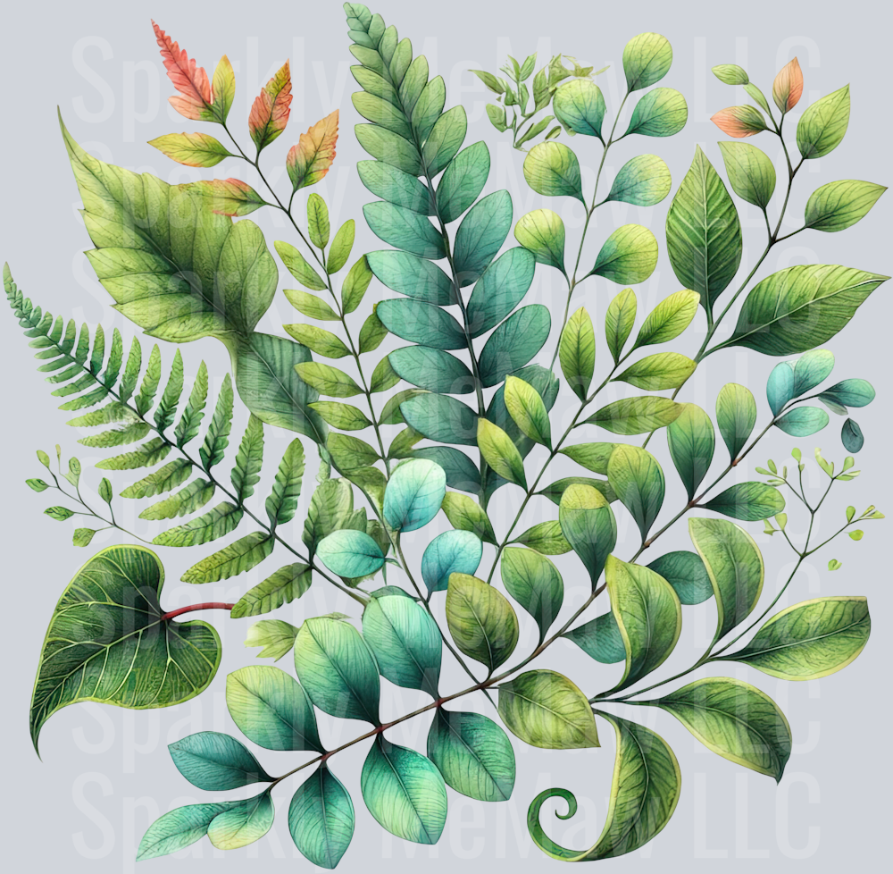 7 Tropical Leaves Clipart Decal