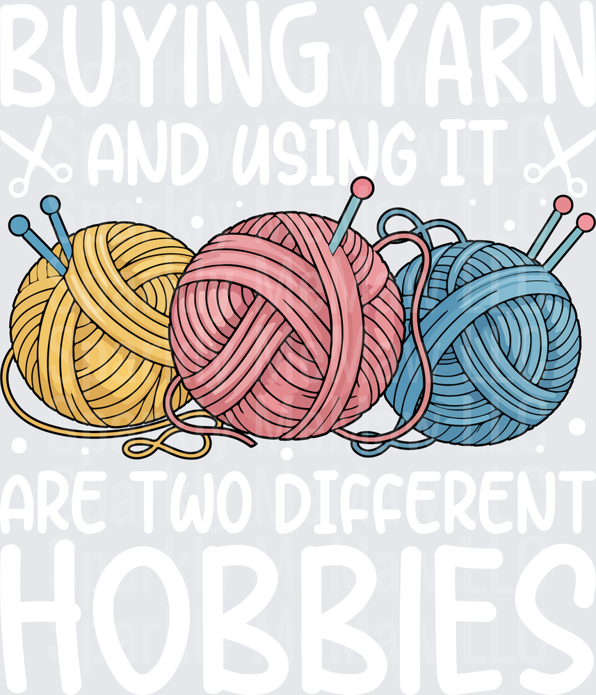 Colorful Yarn Balls with Knitting Needles - This is a UV DTF decal