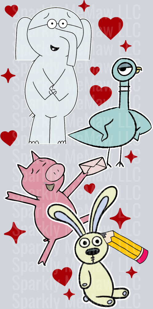 Piggie teacher sleeve UV DTF Decal
