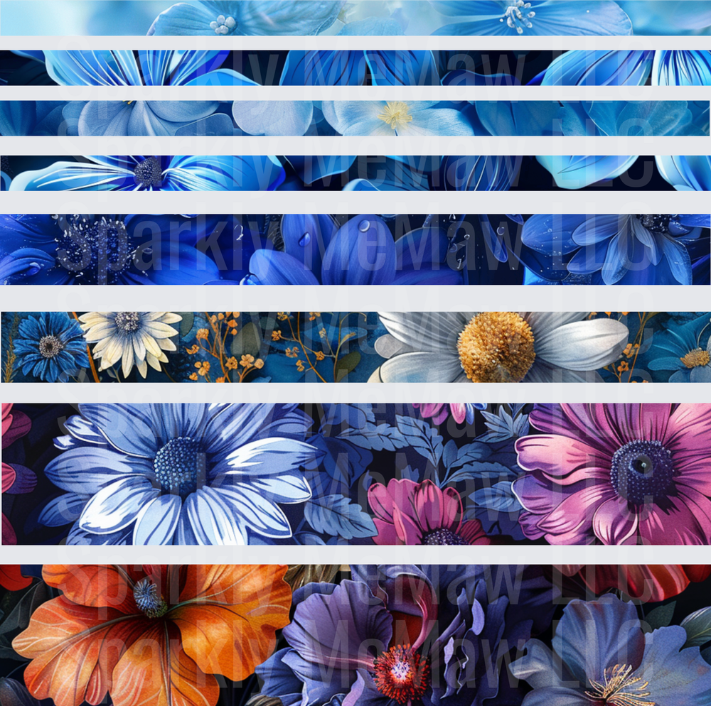 Bold Floral Stripe Bands – This is a 10x10 Inch Sheet