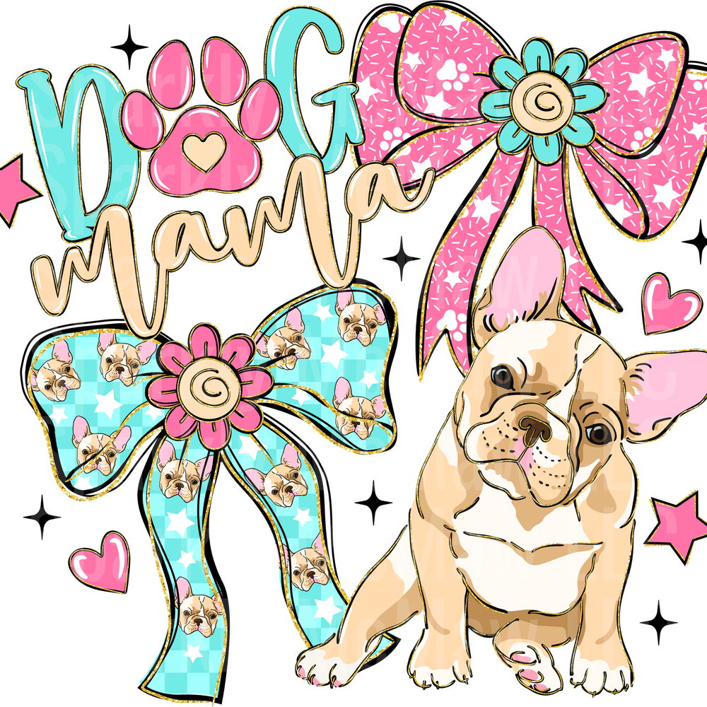 Dog Mama French Bulldog UV DTF DECAL