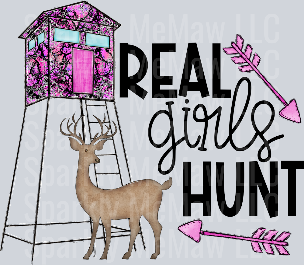 Real Girls Hunt UV DTF Decal (printed in width)