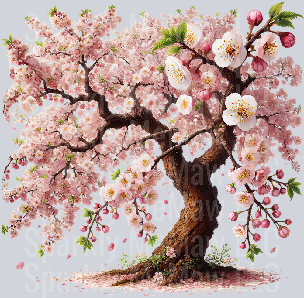 22 Cherry Blossoms set 2 UV DTF Clip Art Decal