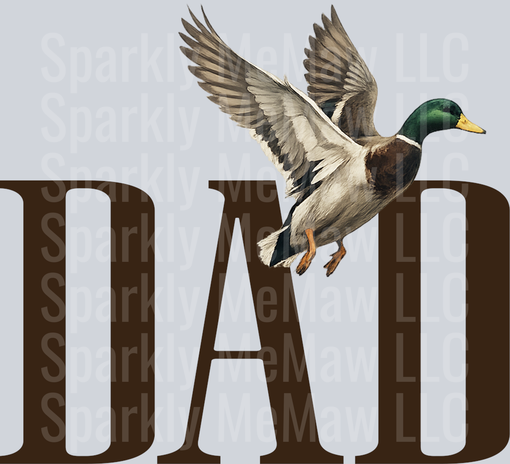 dad duck front UV DTF DECAL
