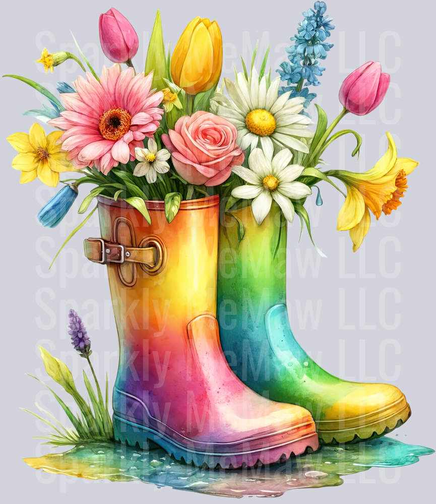 6 April Showers UV DTF Clip art Decal