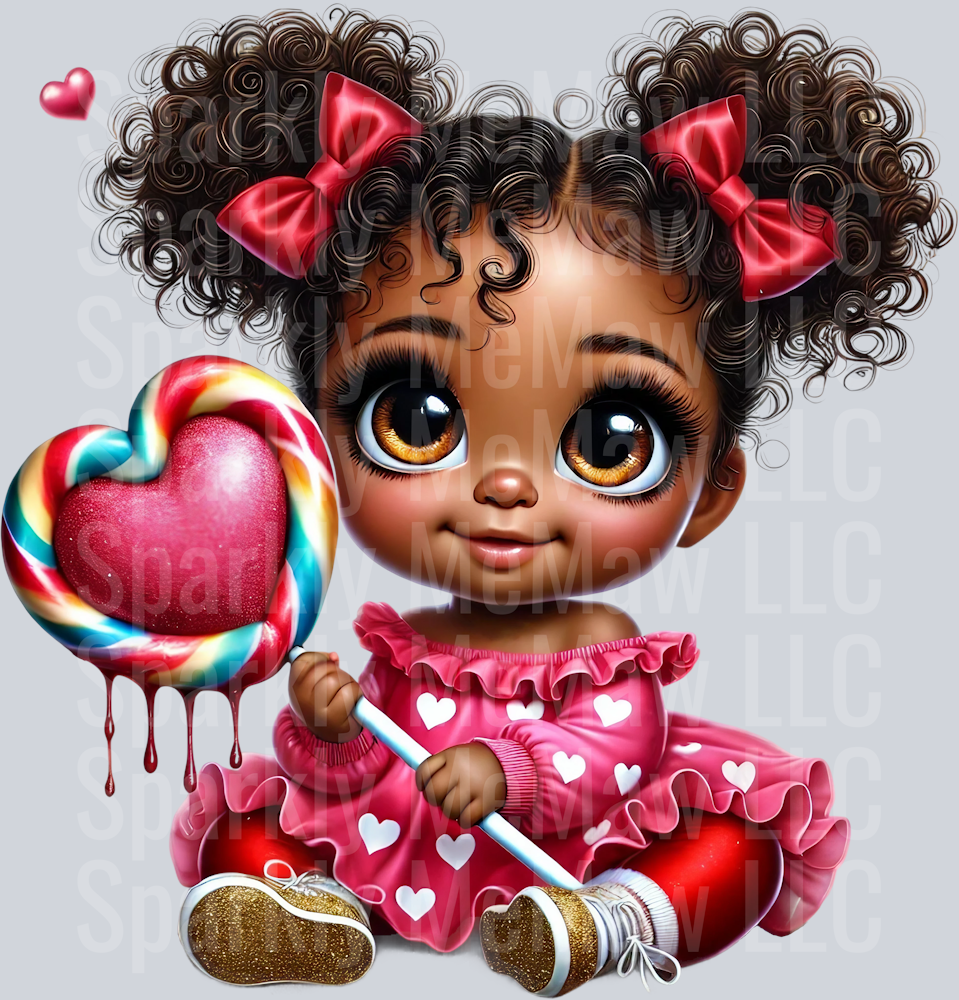 valentine girl 8 Clip Art UV DTF Decal